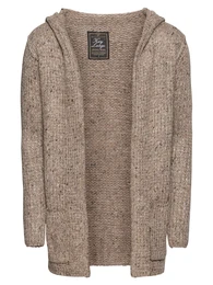 Strickjacke braunmeliert / schwarz