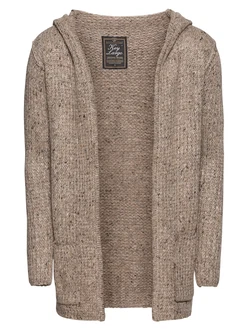 Key Largo Strickjacke braunmeliert/schwarz