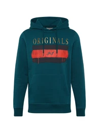 JACK & JONES Sweatshirt JORSPRAY SWEAT HOOD gold / petrol / rot