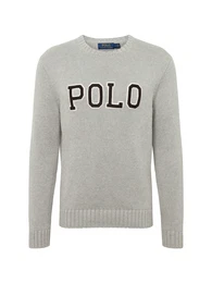 POLO RALPH LAUREN Pullover ''''LOGO CN-LONG SLEEVE-SWEATER'''' nachtblau / grau