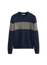 MANGO MAN Pullover Foot nachtblau / greige