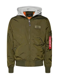 bergangsjacke 'MA-1 TT' graumeliert / oliv / rot / wei