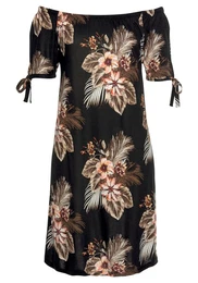 Plážové šaty světle béžová / hnědá / rezavě hnědá / černá