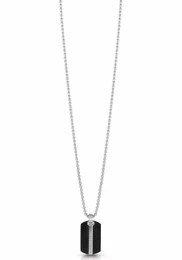 Kette ''''MAN IDENTITY'''' silber / schwarz