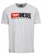 DIESEL T-Shirt ''''T-Just-Division'''' grau / neonrot / schwarz