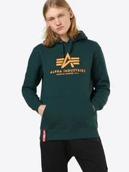 ALPHA INDUSTRIES Sweatshirt tanne/hellorange/rot/weiß