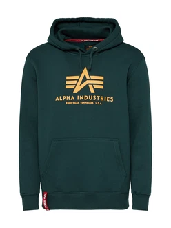 ALPHA INDUSTRIES Sweatshirt tanne/hellorange/rot/weiß