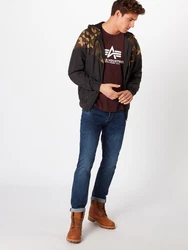 ALPHA INDUSTRIES T-Shirt weinrot/weiß