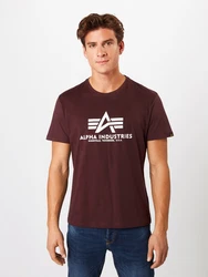 ALPHA INDUSTRIES T-Shirt weinrot/weiß