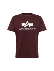 ALPHA INDUSTRIES T-Shirt weinrot/weiß
