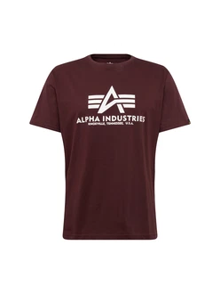ALPHA INDUSTRIES T-Shirt weinrot/weiß ALPHA INDUSTRIES T-Shirt weinrot/weiß
