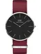 Daniel Wellington Uhr ''''Classic Roselyn'''' rotviolett / schwarz / silber