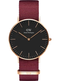 Uhr ''''Classic 36 Roselyn'''' rosegold / feuerrot / schwarz