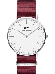 Uhr ''''Classic Roselyn'''''''' feuerrot / silber / weiß