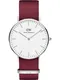 Daniel Wellington Unisexuhr ''''Classic 36 Roselyn'''' feuerrot / silber / weiß