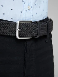 JACK & JONES Gürtel 'JACSPRING' schwarz/silber