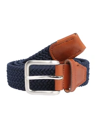 JACK & JONES Gürtel ''''SPRING WOVEN BELT'''' navy / cognac