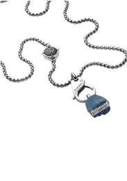 Kette ''''Single Pendant'''' pastellblau / silbergrau