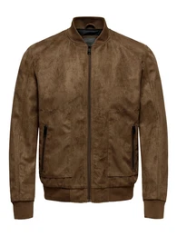 Kunstleder Jacke cognac