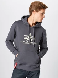 ALPHA INDUSTRIES Sweatshirt dunkelgrau/weiß