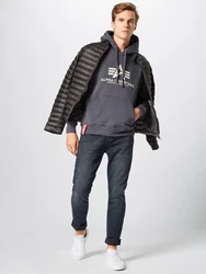 ALPHA INDUSTRIES Sweatshirt dunkelgrau/weiß