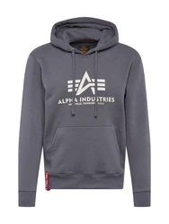 ALPHA INDUSTRIES Sweatshirt dunkelgrau/weiß