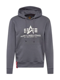 ALPHA INDUSTRIES Sweatshirt dunkelgrau/weiß