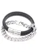 FIRETTI Armband Set ''''Glanz, massiv, geflochten'''' schwarz / silber