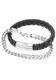 FIRETTI Armband Set ''''Glanz, massiv, geflochten'''' schwarz / silber