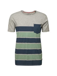 T-Shirt ''''BOTTLE'''' dunkelblau / hellgrau / grün