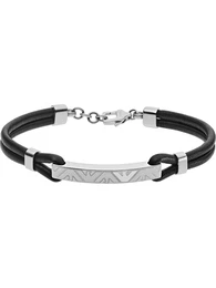 Herrenarmband silber / schwarz