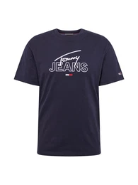 Tommy Jeans Shirt SCRIPT dunkelblau / weiß