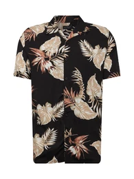 NEW LOOK Hemd ''''Leafy Louis'''' beige / schwarz