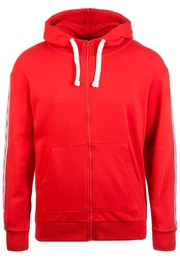 Kapuzenjacke rot / weiß