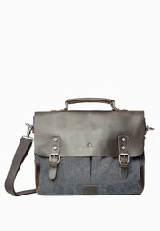 Tasche taubenblau / schoko