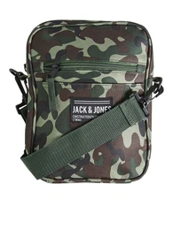 Praktische Sling Tasche braun / pastellgrün / dunkelgrün