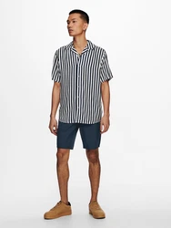 Only & Sons Hemd 'Wayne' dunkelblau/weiß