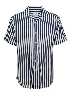 Only & Sons Hemd 'Wayne' dunkelblau/weiß
