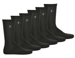 Polo Ralph Lauren Herren Tennissocken CREW-6-PACK grau/schwarz