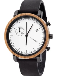 Kerbholz Uhr ''''Franz'''' schwarz