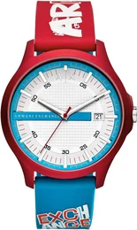 Quarzuhr blau / rot / weiß
