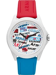 Herrenuhr blau / rot / weiß