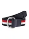 TOMMY HILFIGER Gürtel ''''Urban D-Ring Intarsia'''' dunkelblau / rot / weiß