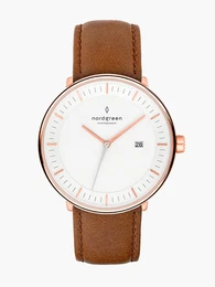 Nordgreen Uhr braun / weiß / gold