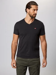 LEVI'S T-Shirt 'Housemark V Neck Tee' 'Original HM' 'Original' schwarz