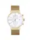 Kapten & Son Analogové hodinky 'Chrono Small Gold Mesh'  zlatá / bílá