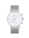 Kapten & Son Analogna ura 'Chrono Small Silver Mesh'  srebrna / bela