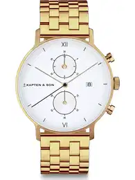 Analogové hodinky 'Chrono Small Gold Steel' zlatá
