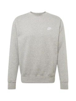 Nike Sportswear Sweatshirt 'Club Fleece' hellgrau/weiß