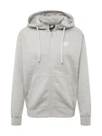 Nike Sportswear Sweatjacke 'Club Fleece' graumeliert/weiß